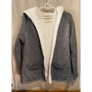 O'Neill‎ Open Front Lined Gray Sweater with Pockets and Hood Size M